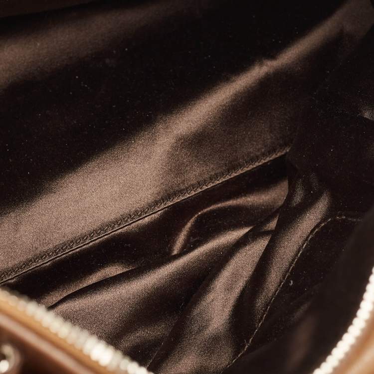 Pre Owned Yves Saint Laurent Beige Leather Vanity Bowler Bag