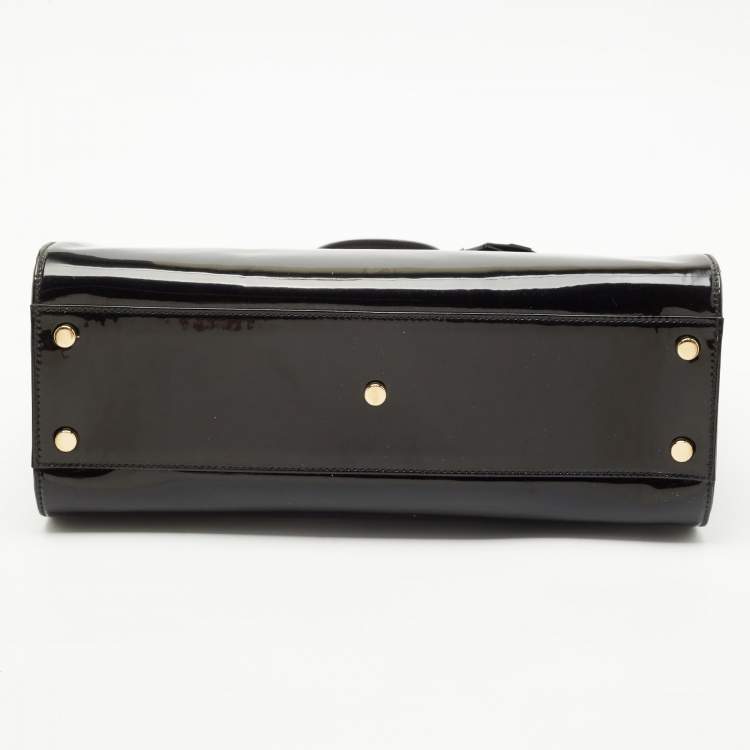 Pre Owned Yves Saint Laurent Black Patent Leather Uptown Satchel