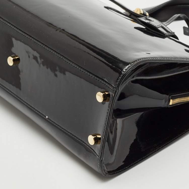 Pre Owned Yves Saint Laurent Black Patent Leather Uptown Satchel