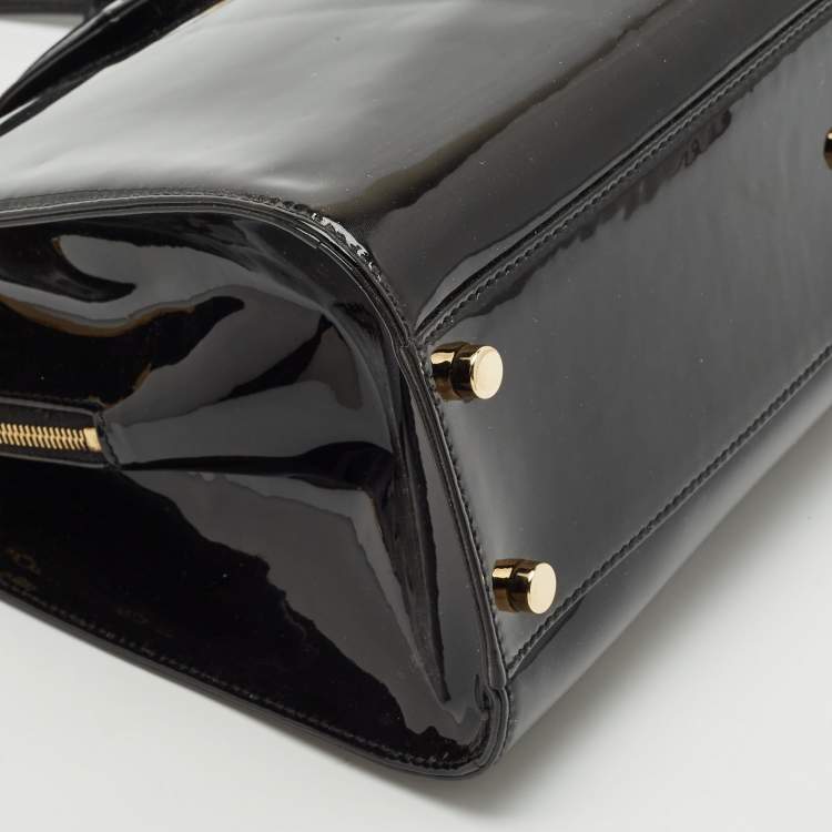 Pre Owned Yves Saint Laurent Black Patent Leather Uptown Satchel