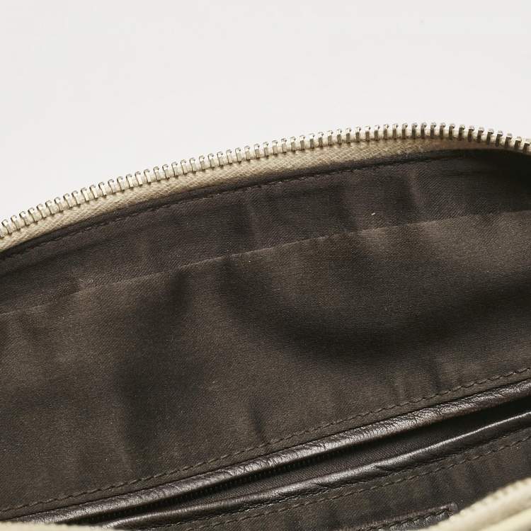 Pre Owned Yves Saint Laurent Off White Leather Muse Satchel