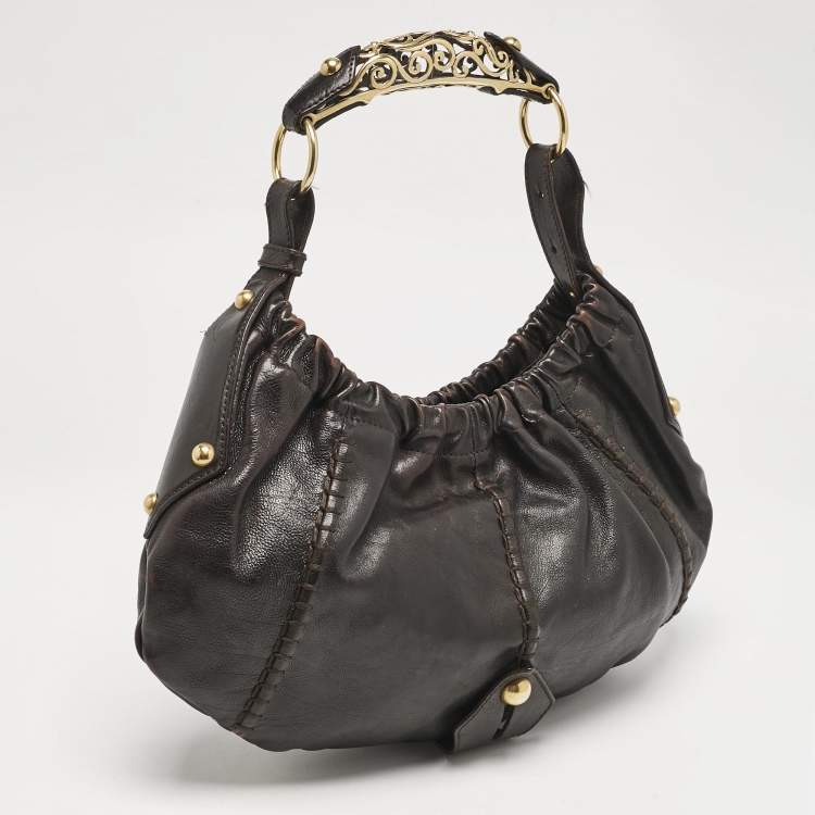 Pre Owned Yves Saint Laurent Choco Brown Leather Vincennes Mombasa Hobo