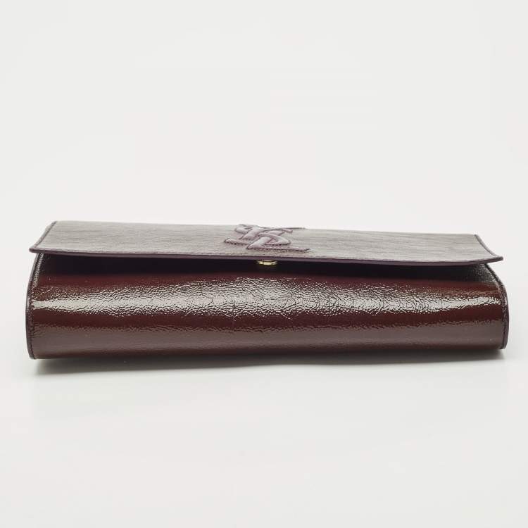 Pre Owned Yves Saint Laurent Purple Patent Leather Belle De Jour Clutch