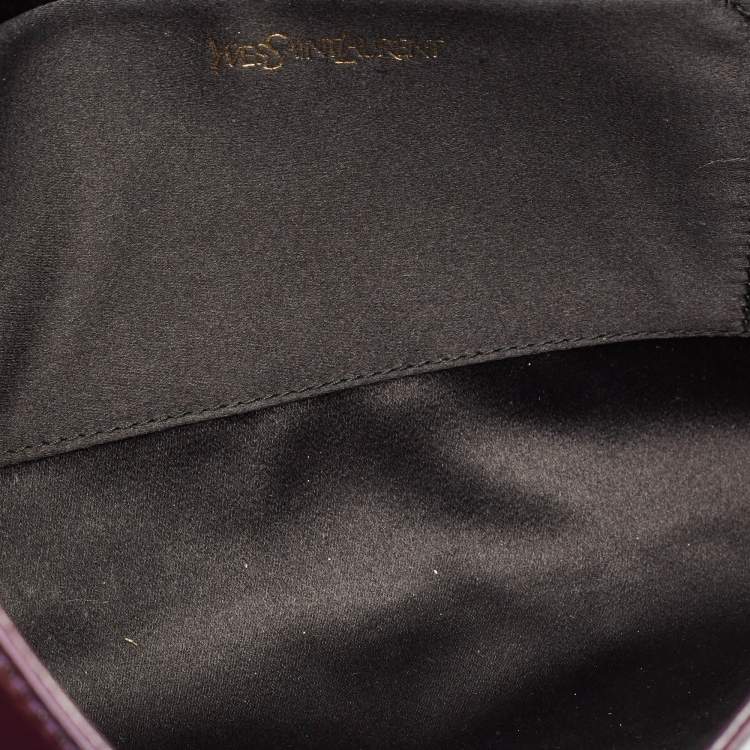 Pre Owned Yves Saint Laurent Purple Patent Leather Belle De Jour Clutch