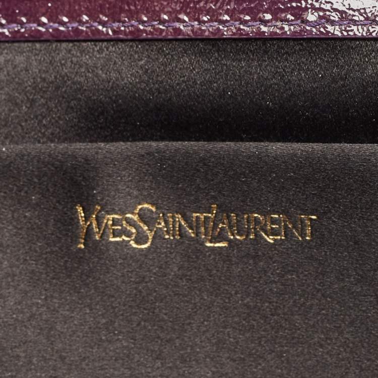 Pre Owned Yves Saint Laurent Purple Patent Leather Belle De Jour Clutch