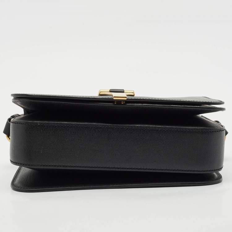 Pre Owned Yves Saint Laurent Black Leather Medium Chyc Flap Bag