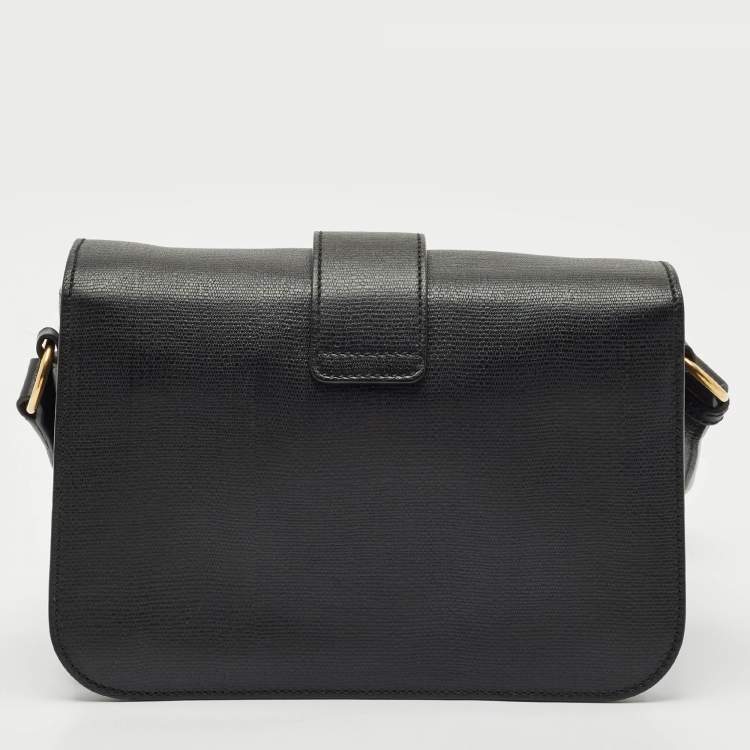 Pre Owned Yves Saint Laurent Black Leather Medium Chyc Flap Bag