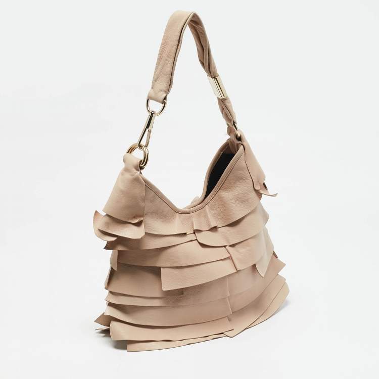 Pre Owned Yves Saint Laurent Blush Pink Leather Small St Tropez Hobo