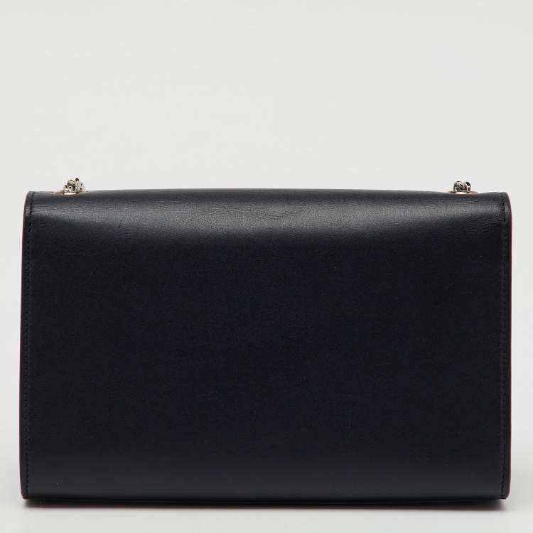 Pre Owned Saint Laurent Black Leather Medium Kate Tassel Chain Shoulder Bag