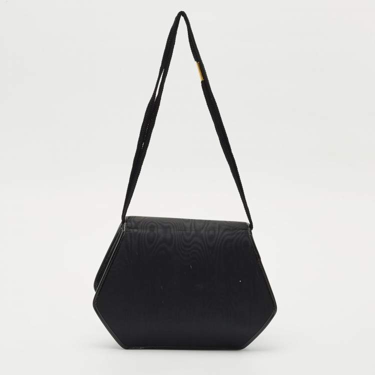 Pre Owned Yves Saint Laurent Black Nylon and Patent Leather Vintage Shoulder Bag