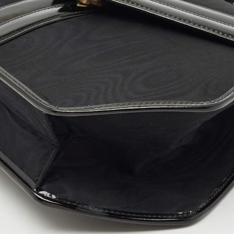 Pre Owned Yves Saint Laurent Black Nylon and Patent Leather Vintage Shoulder Bag