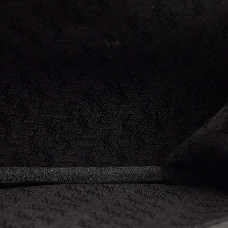 Pre Owned Yves Saint Laurent Black Nylon and Patent Leather Vintage Shoulder Bag