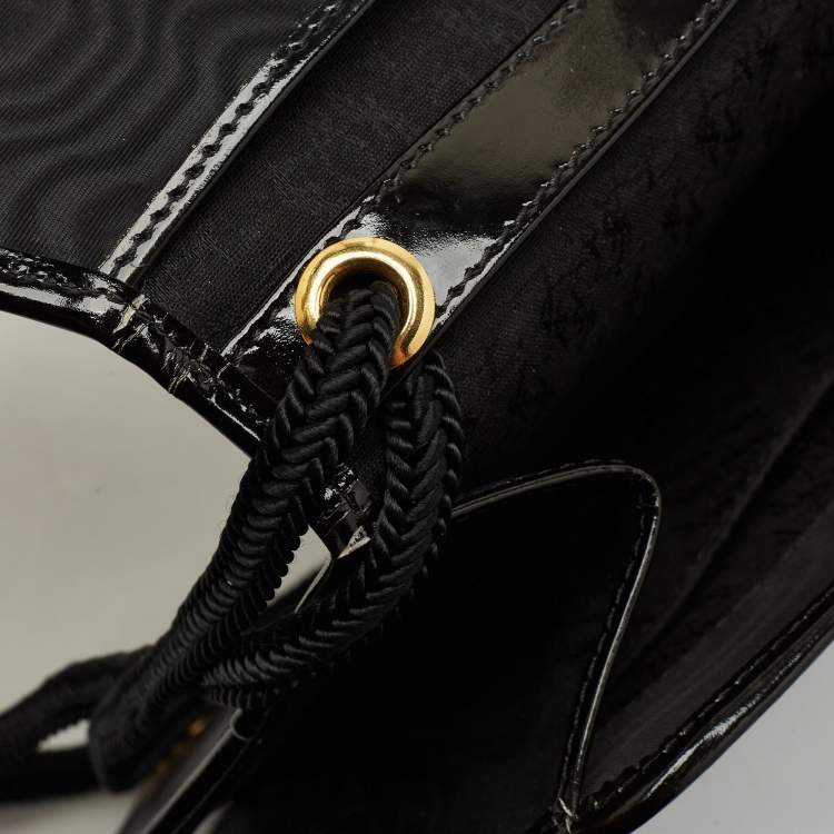 Pre Owned Yves Saint Laurent Black Nylon and Patent Leather Vintage Shoulder Bag