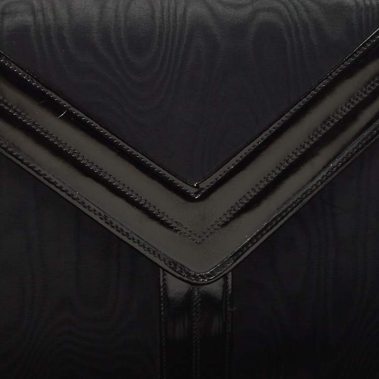Pre Owned Yves Saint Laurent Black Nylon and Patent Leather Vintage Shoulder Bag