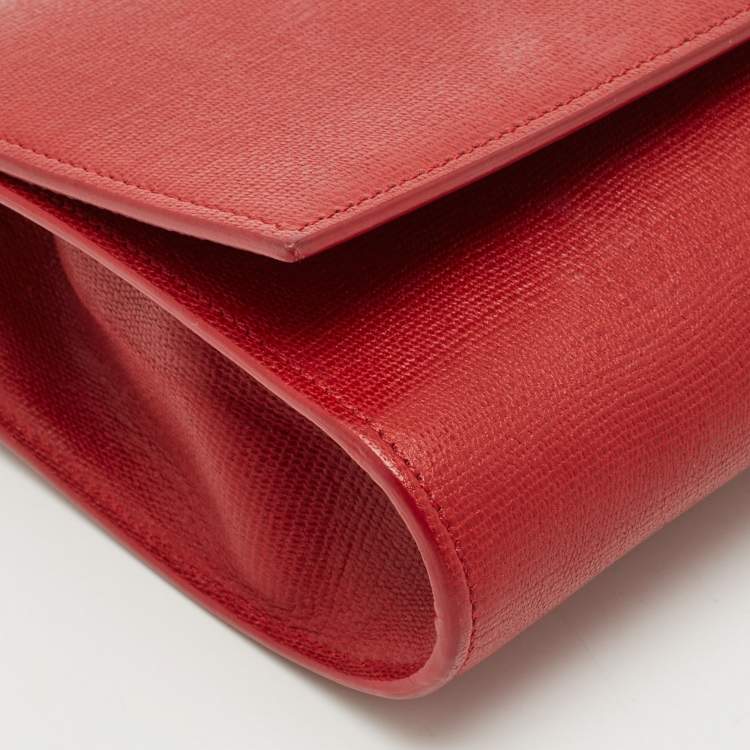 Pre Owned Yves Saint Laurent Red Leather Ligne Y Clutch