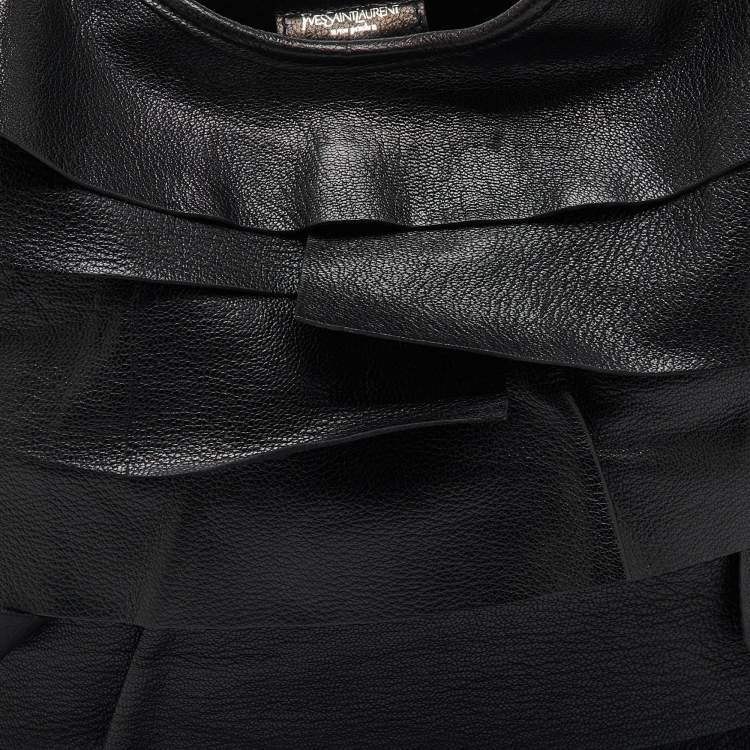 Pre Owned Yves Saint Laurent Black Leather St. Tropez Mombasa Hobo