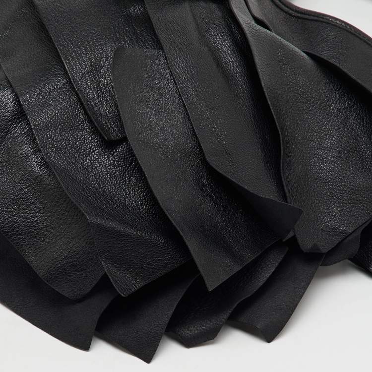 Pre Owned Yves Saint Laurent Black Leather St. Tropez Mombasa Hobo