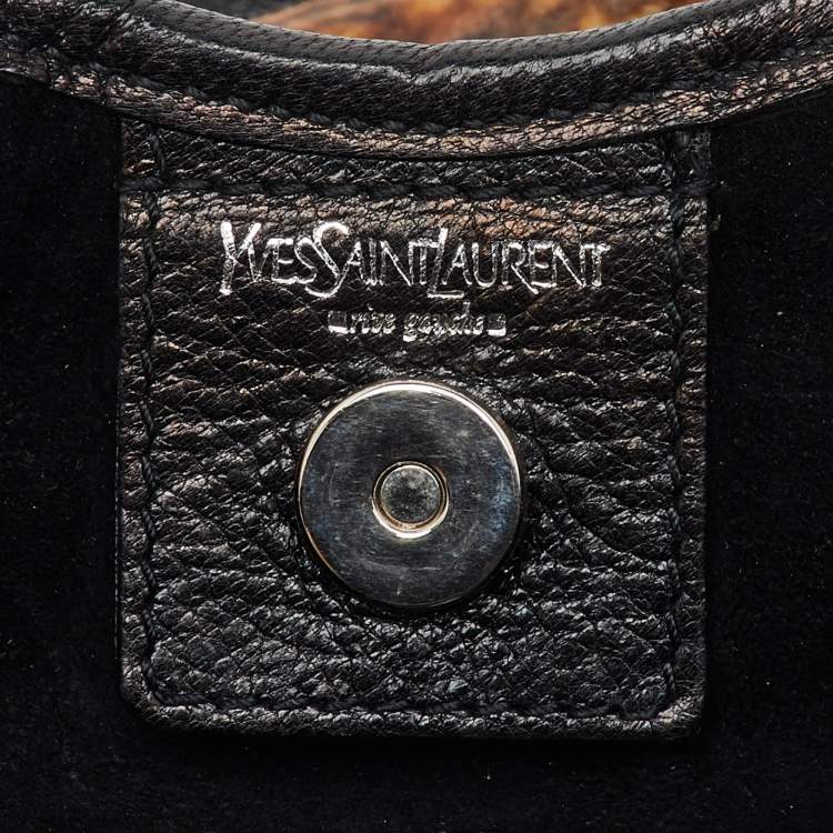 Pre Owned Yves Saint Laurent Black Leather St. Tropez Mombasa Hobo