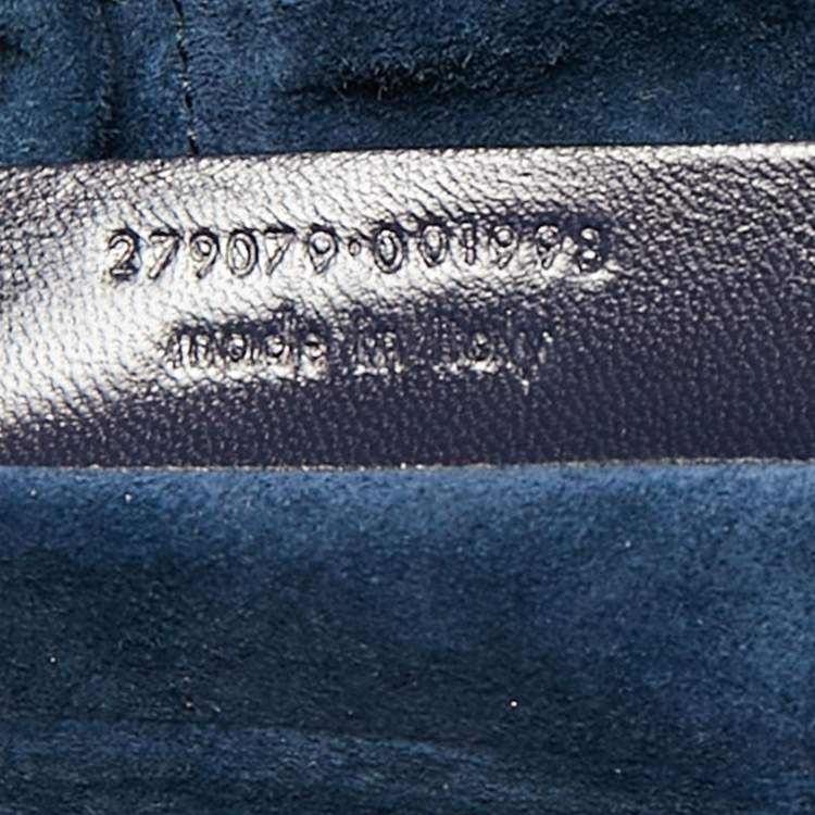 Pre Owned Yves Saint Laurent Navy Blue Ostrich Medium Cabas Chyc Tote