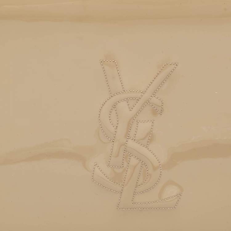 Pre Owned Yves Saint Laurent Beige Patent Leather Belle De Jour Clutch