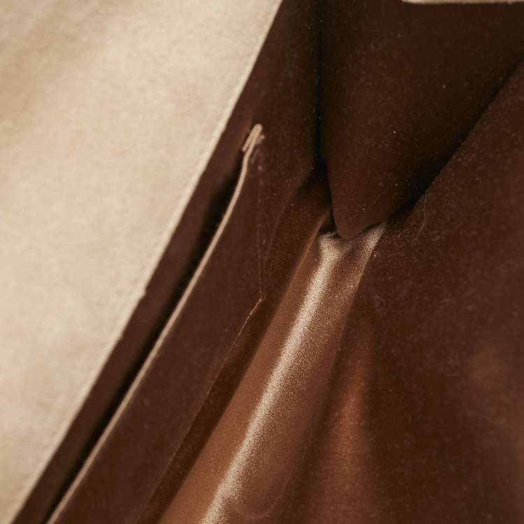 Pre Owned Yves Saint Laurent Beige Patent Leather Belle De Jour Clutch