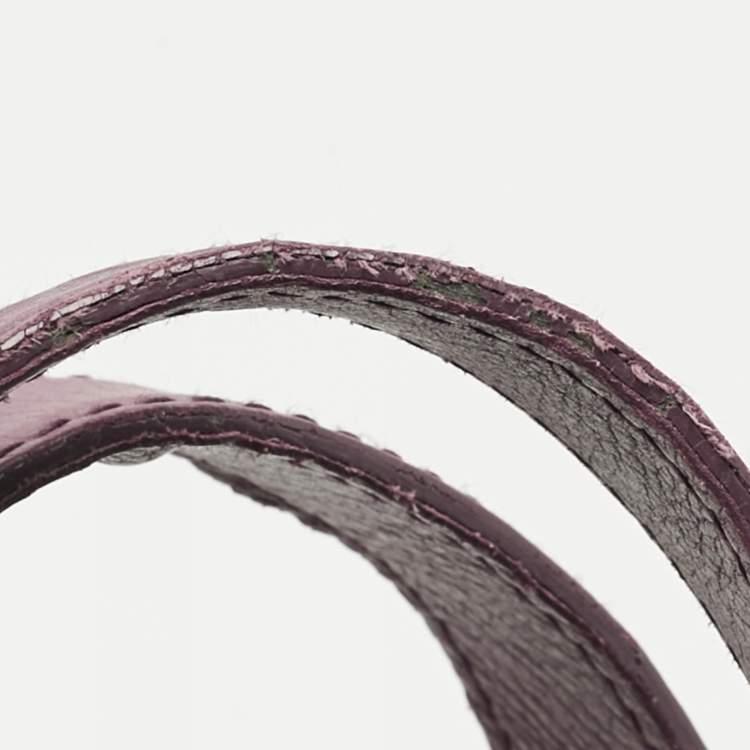 Pre Owned Yves Saint Laurent Mauve Leather Oversized Muse Bag