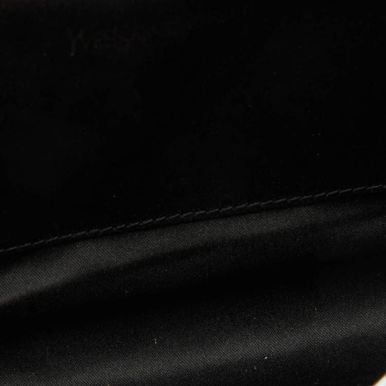 Pre Owned Yves Saint Laurent Metallic Silver Leather Belle De Jour Flap Clutch