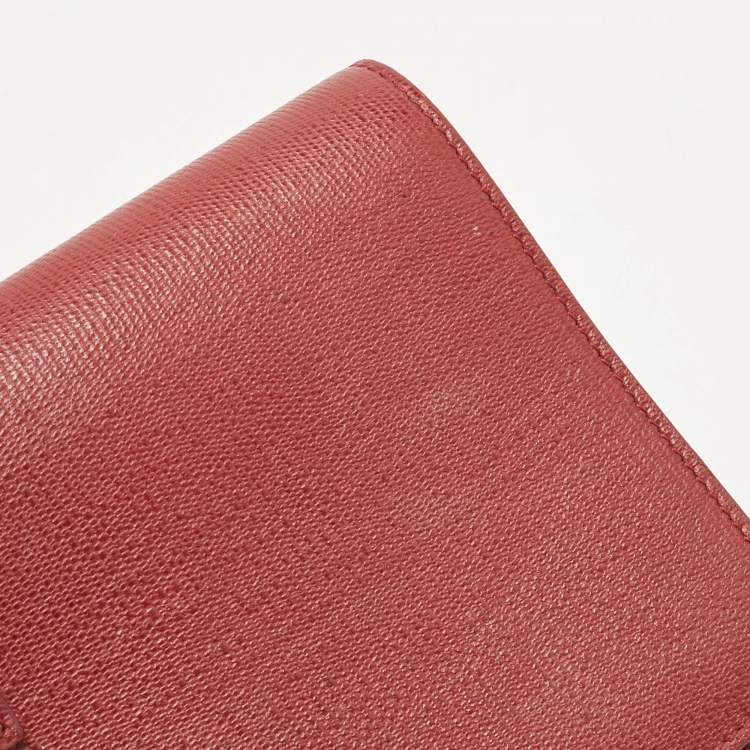 Pre Owned Yves Saint Laurent Red Leather Ligne Y Clutch