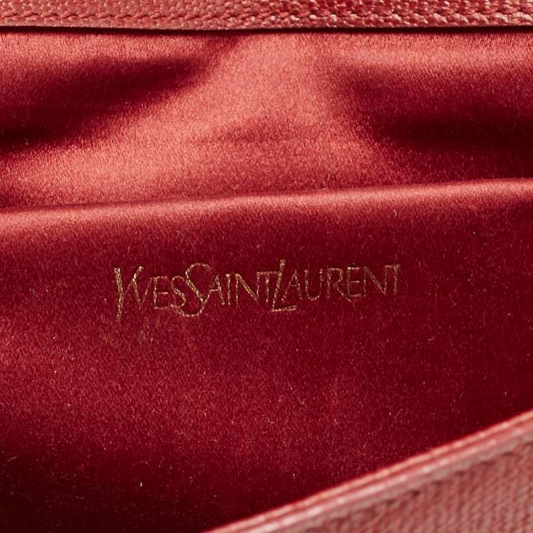 Pre Owned Yves Saint Laurent Red Leather Ligne Y Clutch