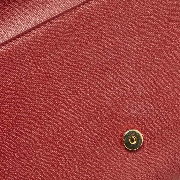 Pre Owned Yves Saint Laurent Red Leather Ligne Y Clutch