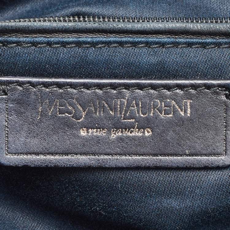 Pre Owned Yves Saint Laurent Midnight Blue Patent Leather Easy Y Satchel