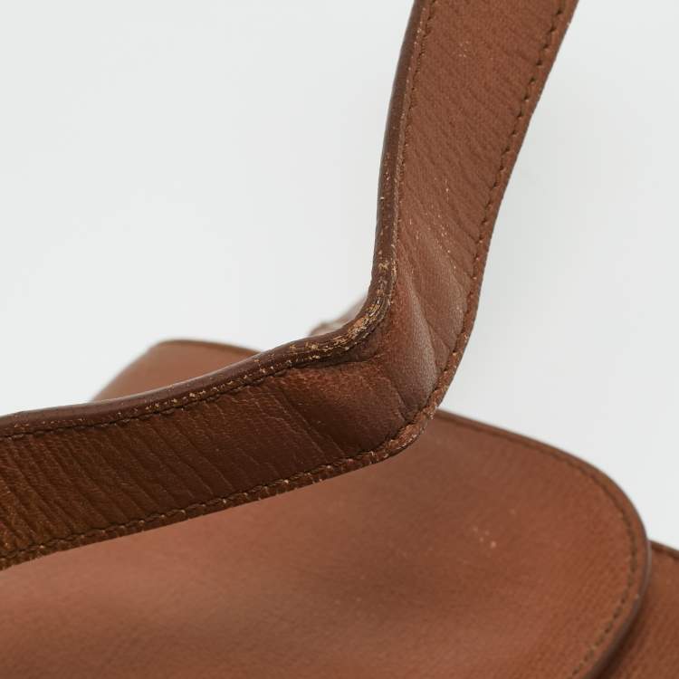 Pre Owned Yves Saint Laurent Brown Leather Large Chyc Flap Shoulder Bag