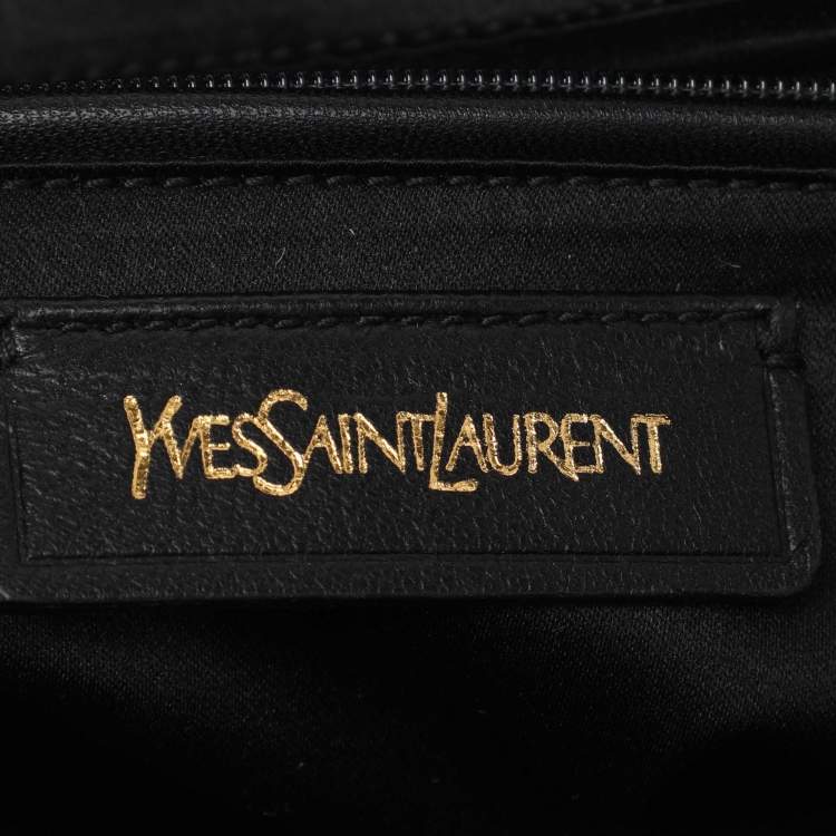 Pre Owned Yves Saint Laurent Beige/Black Calfhair and Leather Muse Bag