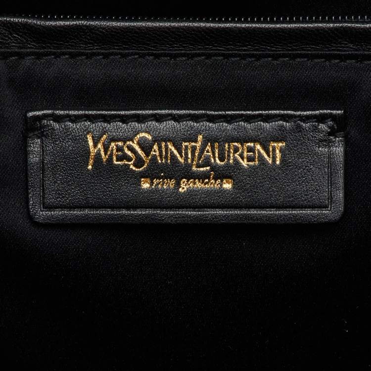 Pre Owned Yves Saint Laurent Metallic Gold/Black Leather Downtown Tote