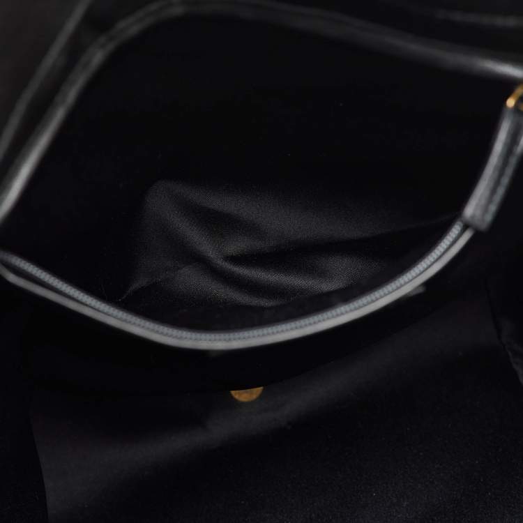 Pre Owned Yves Saint Laurent Metallic Gold/Black Leather Downtown Tote