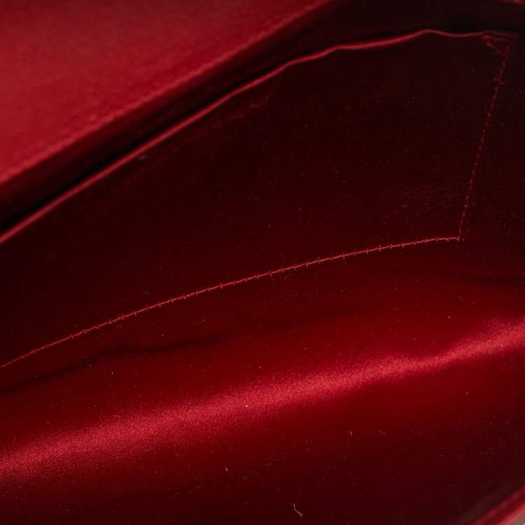 Pre Owned Yves Saint Laurent Red Leather Ligne Y Clutch