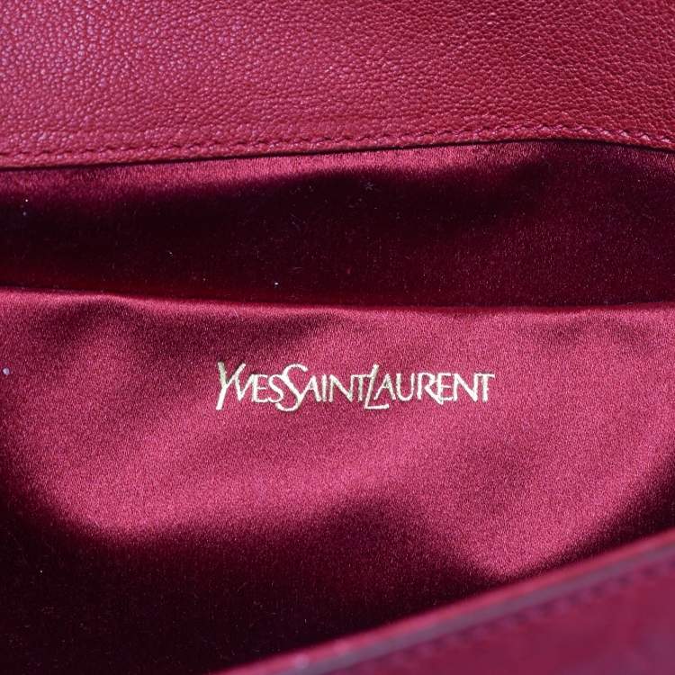 Pre Owned Yves Saint Laurent Red Leather Ligne Y Clutch