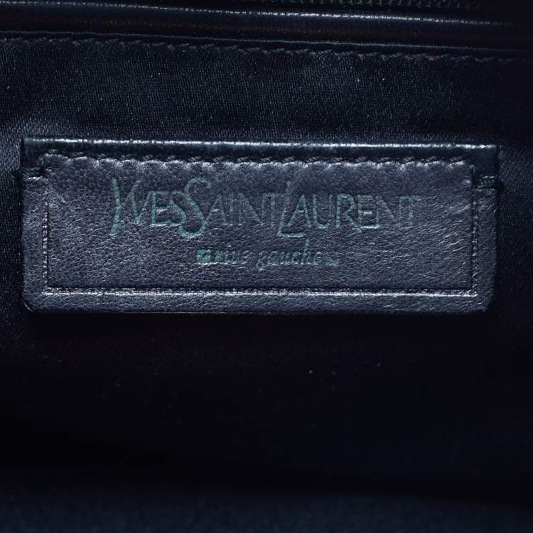 Pre Owned Yves Saint Laurent Red Leather and Suede Tassel Hobo
