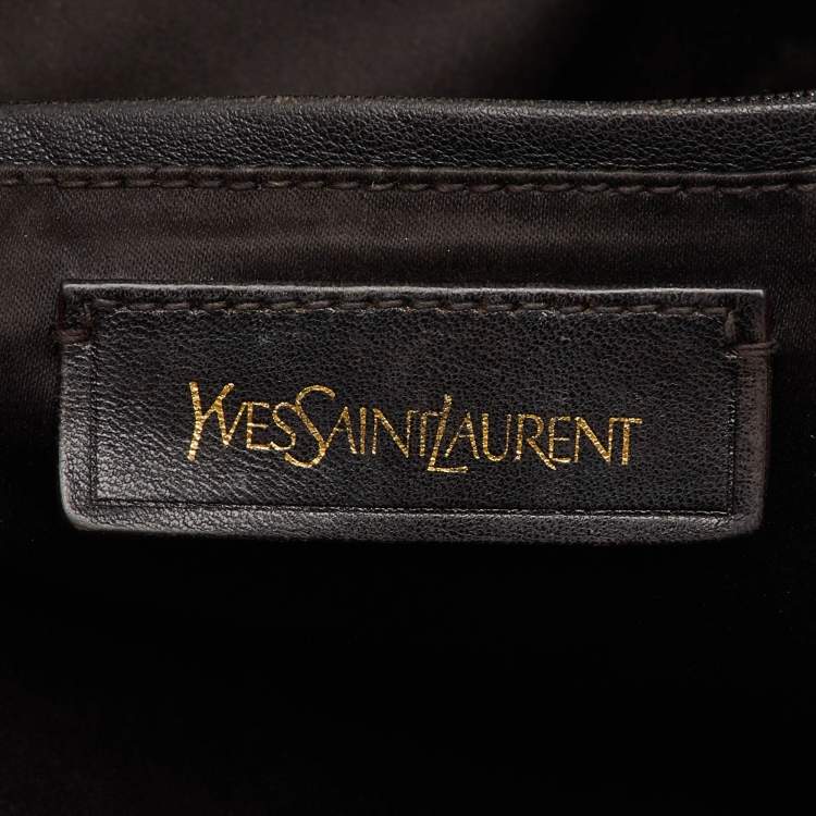 Pre Owned Yves Saint Laurent Burgundy Leather Oversized Muse Bag
