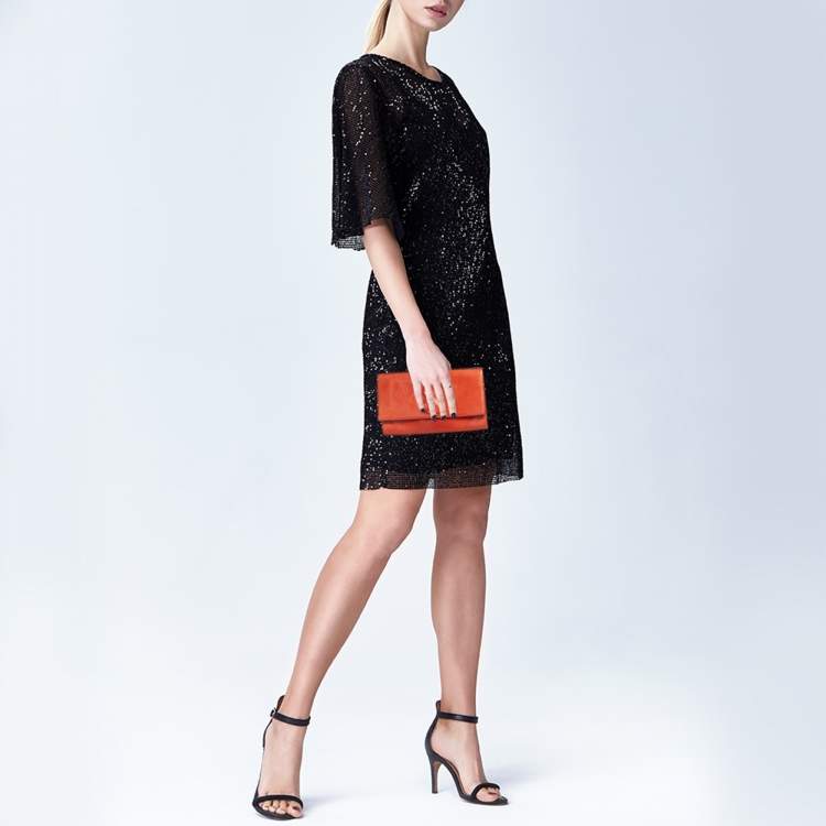 Pre Owned Yves Saint Laurent Orange Patent Leather Belle De Jour Flap Clutch