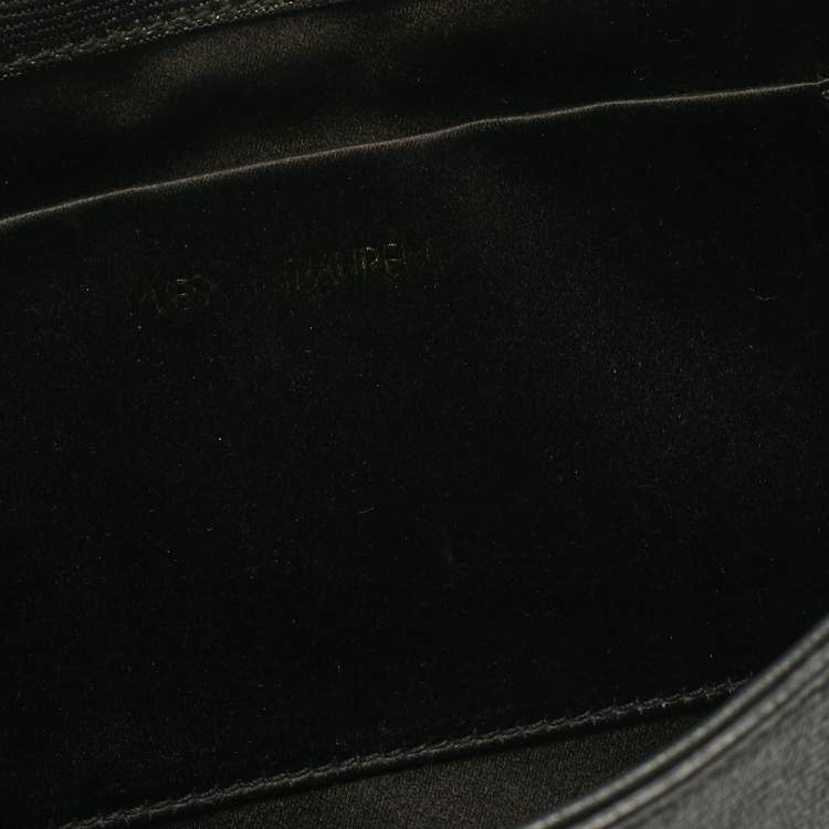Pre Owned Yves Saint Laurent Black Leather Y-Ligne Clutch