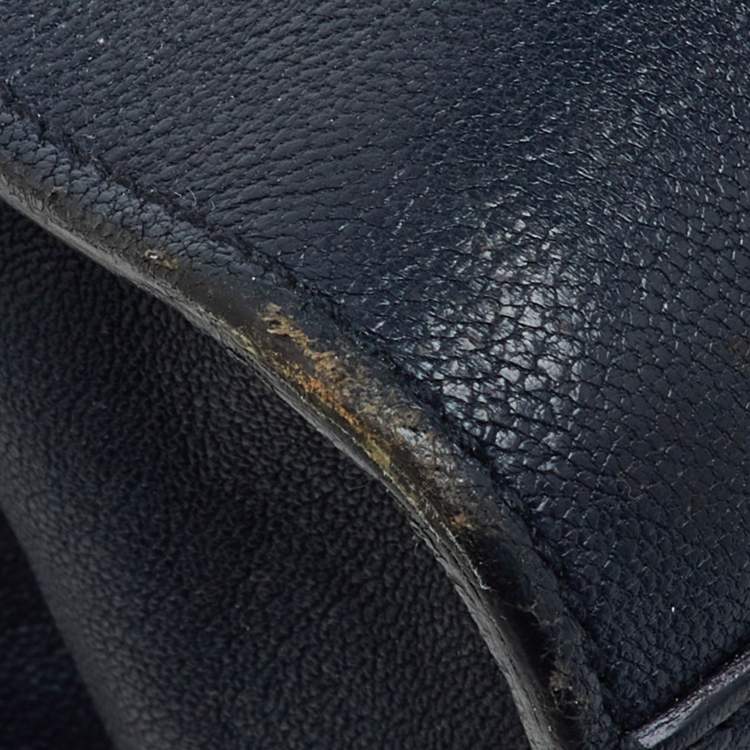 مملوكة مسبقًا حقيبة يد ايف سان لوران كاباس واي-لين جلد أزرق كحلي متوسطة