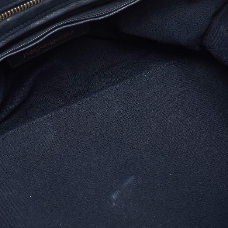 مملوكة مسبقًا حقيبة يد ايف سان لوران كاباس واي-لين جلد أزرق كحلي متوسطة