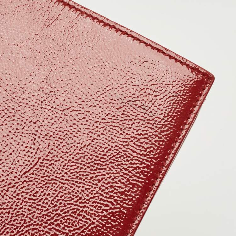 Pre Owned Saint Laurent Red Patent Leather Belle De Jour Flap Clutch