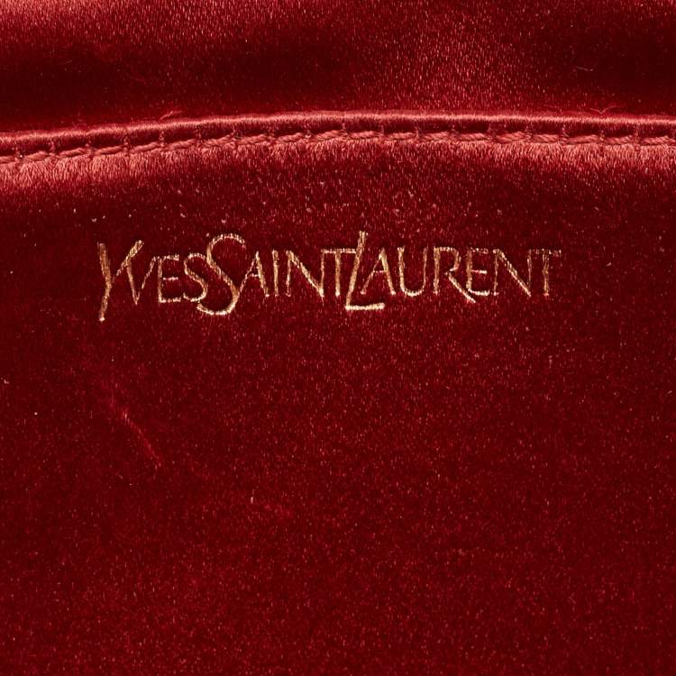 Pre Owned Saint Laurent Red Patent Leather Belle De Jour Flap Clutch