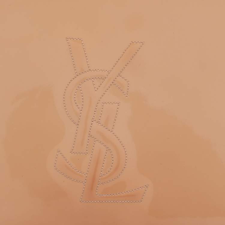 Pre Owned Yves Saint Laurent Beige Patent Leather Belle De Jour Flap Clutch