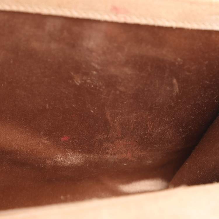 Pre Owned Yves Saint Laurent Beige Patent Leather Belle De Jour Flap Clutch