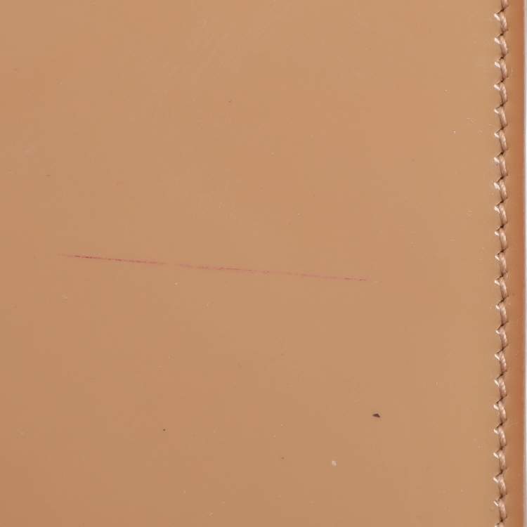 Pre Owned Yves Saint Laurent Beige Patent Leather Belle De Jour Flap Clutch