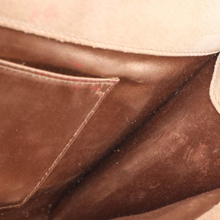 Pre Owned Yves Saint Laurent Beige Patent Leather Belle De Jour Flap Clutch