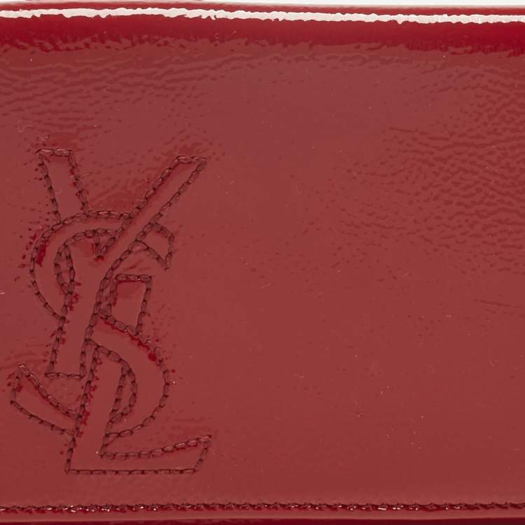 Pre Owned Yves Saint Laurent Red Patent Leather Belle De Jour Continental Wallet